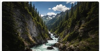 Fluss in einer engen Alpenklamm